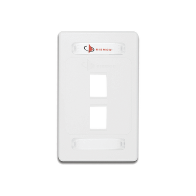 Placa de Pared Modular 10G MAX de 2 Salidas, Color Blanco | 10GMX-FPS02-02