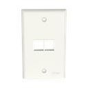 Placa de Pared Vertical, Salida Para 2 Puertos Keystone, Color Blanco Mate | NK2FNIW