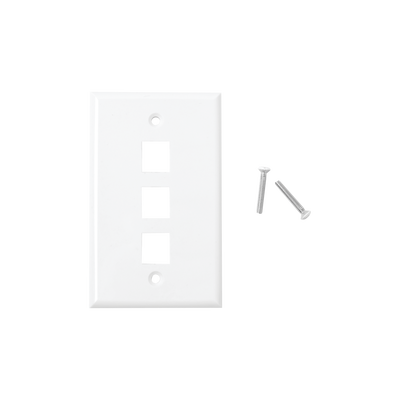 Placa de Pared de 3 Puertos, Keystone, Color Blanco | LP-FP-18