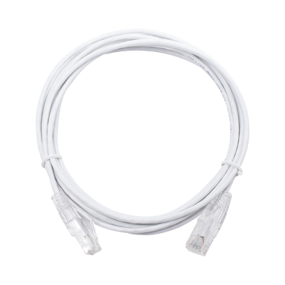 Cable de Parcheo Slim UTP Cat6 - 3 Metros (9.84 Pies) Blanco Diámetro Reducido (28 AWG) | LP-UT6-300-WH28