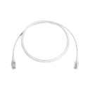 Patch Cord MC6 Modular Cat6 UTP, CM/LS0H, 1.52 Metros (5 Pies), Color Blanco, Diámetro Reducido (28AWG), Versión Bulk (Sin Empaque Individual) | MC6-05-02-28B