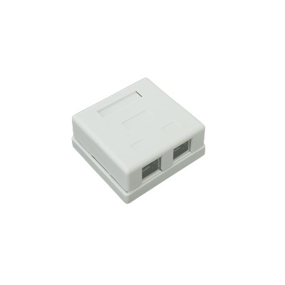 Caja de Pared con 2 Puertos, Incluye 2 Jacks STP Cat5e Keystone | LP-WP-6037