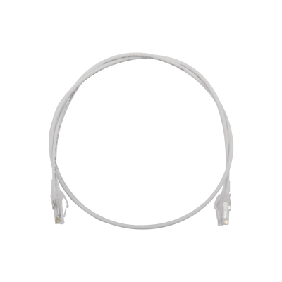 Patch Cord MC6 Modular Cat6 UTP, CM/LS0H, 0.91 Metros (3 Pies), Color Blanco, Diámetro Reducido (28AWG) | MC6-03-0228