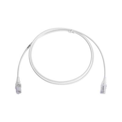 Patch Cord MC6 Modular Cat6 UTP, CM/LS0H, 1.52 Metros (5 Pies), Color Blanco, Diámetro Reducido (28AWG) | MC6-05-0228