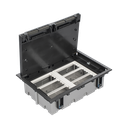 Caja Para Instalación en Piso Falso para Voz, Datos o Contactos Eléctricos / Capacidad para 6 Módulos / Espacio Embellecedor en la Tapa / Profundidad Ajustable de 90 a 120 mm (3.54 a 4.72 pulgadas) / Los Módulos se Adquieren Aparte / (SF610/14CY) | SM-CPF-6