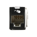 Jack Ultramax Cat6a, Utp, Montaje Híbrido en Placa de Pared (Plano y Angulado), Color Negro, Punch Down | U6A-H01NS