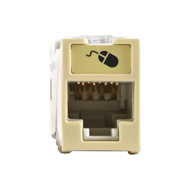 Jack Ultramax Cat6, UTP, Montaje Híbrido en Placa de Pared (Plano y Angulado), Color Marfil, Punch Down | U6-H20NS