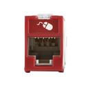 Jack Ultramax Cat5e, UTP, Montaje Híbrido en Placa de Pared (Plano y Angulado), Color Rojo, Punch Down | U5-H03NS