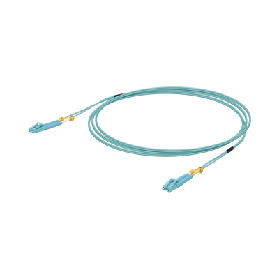 Jumper de Fibra Óptica Multimodo LC-LC Duplex 10 G, 50/125 OM3, Color Aqua, 3 Metros (9.84 Pies) | UACC-OFC-MM-3M