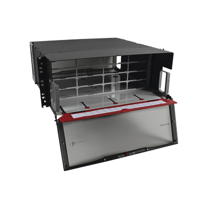 Distribuidor de Fibra Óptica de Alta Densidad LigthVerse *Pro* Para Rack de 48.26 cm (19 Pulgadas), Acepta 16 Placas Plug and Play, Hasta 384 Fibras, 4 UR | LVE-4U-MD-P01A