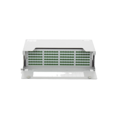 Distribuidor de Fibra Óptica para 144 Empalmes, con 144 Acopladores SC/APC y 144 Pigtails, 19, 5 UR | ODU19T-B144-B