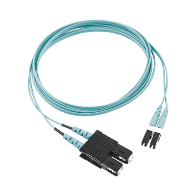 Jumper de Fibra Optica Multimodo 50/125 OM3, LC-SC Duplex, OFNR (Riser), Color Aqua, 30 Metros (98.43 Pies) | FX2ERLNSNSNM030