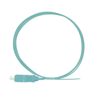 Pigtail de Fibra Óptica Simplex SC, PVC, OM3 50/125, Aqua, 1 Metro (3.28 Pies) | LP-FOM3-SC-01