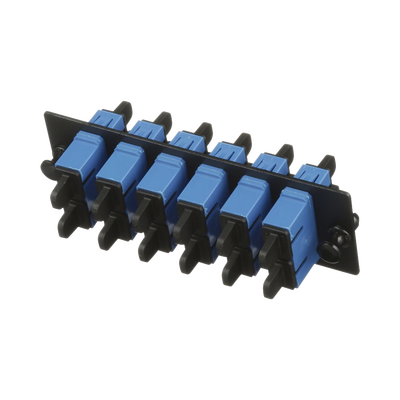 Placa Acopladora de Fibra Optica FAP, Con 6 Conectores SC Duplex (12 Fibras), Para Fibra Monomodo OS1/OS2, Color Azul | FAP6WBUDSCZ
