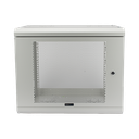 Gabinete de Pared de 9U con Puerta Perforada 455 mm de Profundidad, Rack de 19'', Acero Reforzado Color Gris Mate | SR1909LH3PW