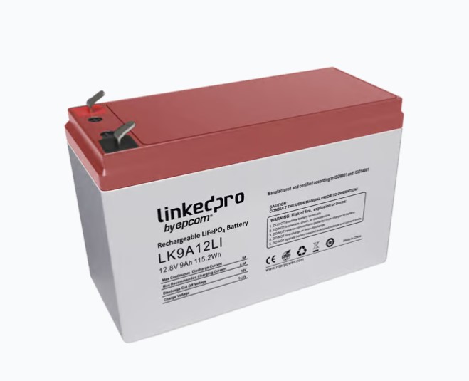 SSMELE Batería de Litio 12.8 Vcc / 9 Ah / Tecnología LiFePO4 /2000 Ciclos de Vida Modelo:LK9A12LI