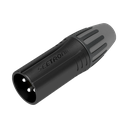XLR conector de cable macho, carcasa enchapada en negro, contactos enchapados en plata | SCMM3-B