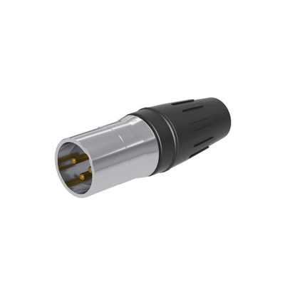CONECTOR MACHO XLR DE 3 NÚCLEOS CON CARCASA DE ACERO INOXIDABLE Y CONTACTOS CHAPADOS EN ORO | SCHM3