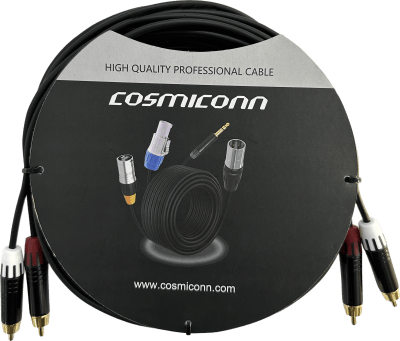 Cable 2 RCA x 2 RCA, conectores negros, con diferenciador de blanco y rojo (2x MT380-RD - 2x MT380-WH), length 5m | CRC03-2RM-2RM-5-001