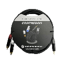 Cable 3.5mm a 2 RCA, conectores negros, con diferenciador de blanco y rojo en RCA MT380-RD - MT380-WH - MTP3C-BG, length 10m | CMC220ASTP2RM10YBG1