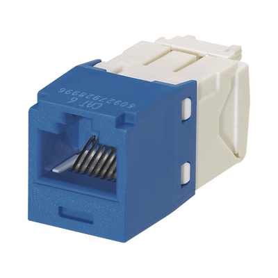 Conector Jack RJ45 Estilo TG, Mini-Com, Categoría 6, de 8 Posiciones y 8 Cables, Color Azul | CJ688TGBU