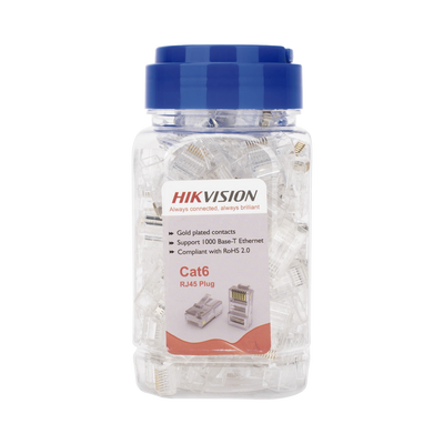 Bote con 100 Piezas de Plug Modular RJ45 / Cat 6 / Chapado en Oro a 30 Micras / Sin Blindaje / Fácil Instalación / Uso Interior / Soporta Norma TIA-568B / Cumple con RoHS 2.0 | DS-1M6UA-30U