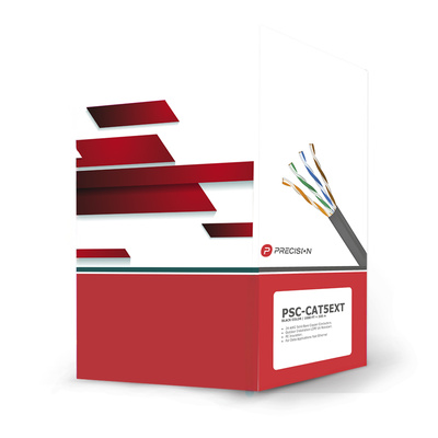 Bobina de Cable de UTP de 4 Pares Cat5e de 305 Metros (1000 Pies), 100% Cobre, LDPE Resistente a Rayos UV, Color Negro, 24 AWG, Uso en Exterior, Para Aplicaciones de Voz, Datos y Video | PSC-CAT5EXT