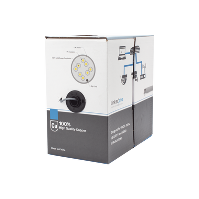 Bobina de Cable de 305 Metros (1000 Pies), Cat5e, Alto Desempeño, de Color Gris, UL, para Aplicaciones en Video Vigilancia, Redes de Datos. Uso Interior | PRO-CAT-5E