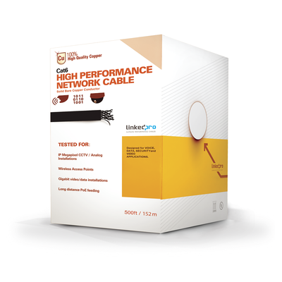 Bobina de Cable de 152.5 Metros (500 Pies) Cat6+ Calibre 23 Alto Desempeño, Super Flexible, UL, Color Azul, para Aplicaciones de Video Vigilancia, HD, y Redes de Datos. Uso Interior. | PRO-CAT-6-PLUS/500