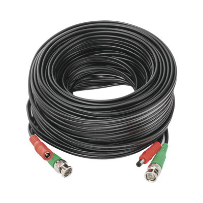 Cable Coaxial (BNC RG59) + Alimentación / SIAMES / 20 Metros (65.62 Pies) / 100% COBRE / Para Cámaras 4K / Uso Interior y Exterior | DIY-20M-HD
