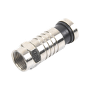 Conector F Macho de Compresión para cable RG-6, Cuerpo de Bronce Niquelado. | TT-CON-509-RG6