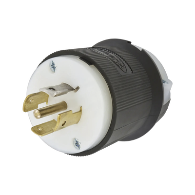 Clavija Industrial con Bloqueo de Media Vuelta / 20 A 120/208 V CA / 4 Polos 5 Hilos / Color Blanco y Negro / Nema L21-20P/ Grado Industrial | HUB-HBL-2511