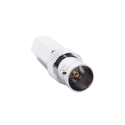 Conector BNC Hembra en 75 Ohm, Tipo Roscable para cable Coaxial RG-59/U, Níquel/ Plata/ Delrin. | RFB-1722