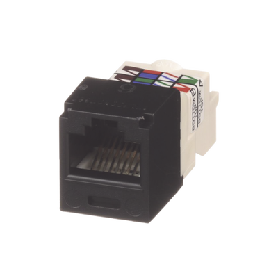 Conector Jack RJ45 Estilo TP, Mini-Com, Categoría 6, de 8 Posiciones y 8 Cables, Color Negro | CJ688TPBL