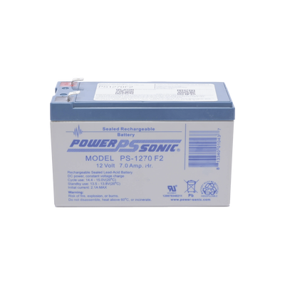 Batería 12V, 7AH, Para Respaldo, Tecnologías AGM/VRLA, 5 Años Vida Útil, Terminales F2, Reconocida UL | PS-1270-F2