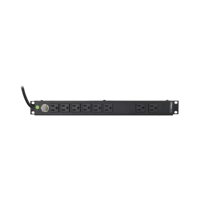 Multicontacto Horizontal (PDU) de 8 Contactos (NEMA 5-15R) Rack 19" 1UR. Voltaje Entrada/Salida: 120Vca/15A | HTCM-1U