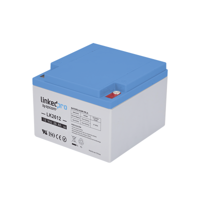 Batería 12 V / 26 Ah / UL / Tecnología AGM / Vida útil promedio de 5 años /Para uso en equipo electrónico, Alarmas de Intrusión / Incendio/ Control de acceso / Video Vigilancia / Terminales M5 | LK2612
