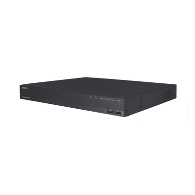 NVR 16 canales grabacion hasta 8MP / H.265 / P2P Wisenet / 16 puertos PoE Plug and Play / 80 Mbps para grabacion. | ARN-1610S