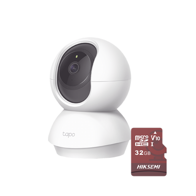 Kit de Cámara IP Wi-Fi / Incluye 1 Pieza Modelo TAPOC200 / 2 Megapixel /  Utiliza La App Tapo / 1 Memoria Micro SD  Hiksemi Modelo  HS-TF-E1/32G | TAPOC200/HS32