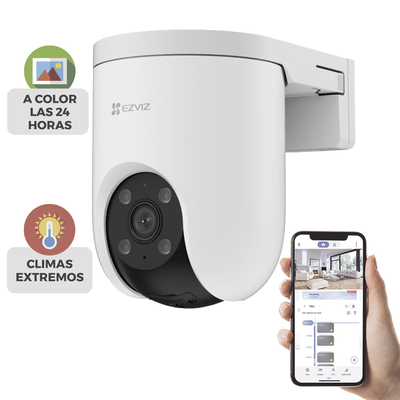 Cámara PT / Resolución 5 Megapixel (3K) / Visión Nocturna en Color / AI Detección de Humanos y Vehículos / Defensa Activa con Sirena y Luz Estroboscópica / IP65 | CS-H8C/5MP