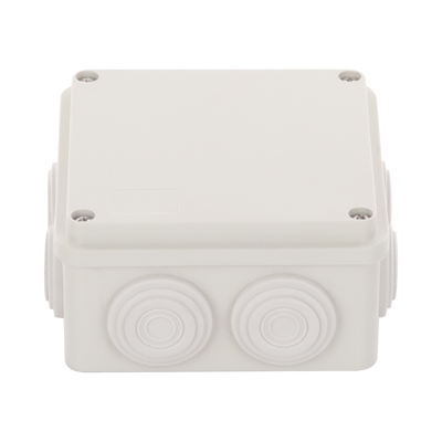 Caja Derivación-Conexión de Plástico (100 X 100 X 54 mm) con 7 Glándulas de Goma. Para Instalaciones Comerciales, Residenciales e Industriales. Incluye Tornillería para su Tapa. | PST-1010-ER