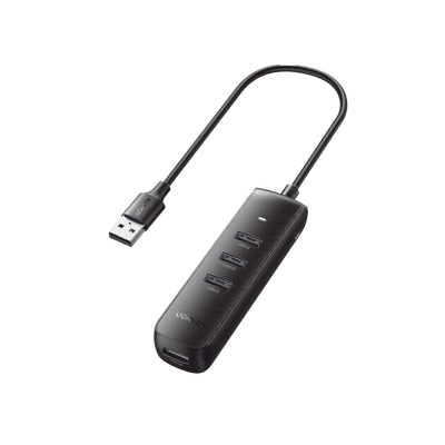 HUB USB-A 3.0 4 en 1 | 4 Puertos USB-A 3.0 (5Gbps) | Cable de 25 cm | Indicador Led | Ideal para Transferencia de Datos | Entrada USB-C para alimentar equipos de mayor consumo como discos duros | Color Negro. | 10915
