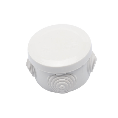 Caja Derivación-Conexión de Plástico Circular con 4 Glándulas de Goma (70 diámetro X 48 alto mm). Para Instalaciones Comerciales,  Residenciales e Industriales. Cerrado a Presión. | PST-C70-ER