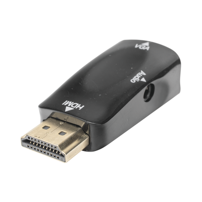 Adaptador (Convertidor) HDMI a VGA  / HDMI Macho a VGA Hembra / Resolución 1920x1080 @ 60Hz  / Adaptador de Audio de 3.5 mm / Chapado en Níquel | HDMI-VGA