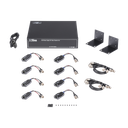 Kit de TRANSCEPTOR ACTIVO DE 8 CANALES / VIDEO+PODER en un solo Cable UTP / 150 metros en 4K, 200 metros en 5 MP/ Envía 36 Vcc y Recibe 12 Vcc / TODO INCLUIDO PARA RACK / Compatible con cámaras HD-TVI/CVI/AHD/CVBS / INSTALACIÓN LIMPIA | KITTT8PVTURBOX
