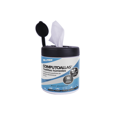 Toallas húmedas antibacteriales, para limpieza de gabinetes, equipos de cómputo, audio, vídeo y telefonía, 30 piezas | COMPUTOALLAS