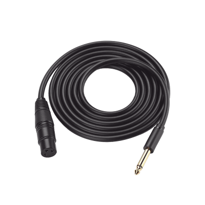 Cable para Micrófono Plug 6.35 mm (1/4 Inch) Macho a XLR Canon Hembra / Núcleo de Cobre / 5 Metros / Alta Calidad / Color Negro | 20721