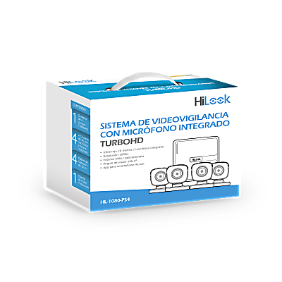 (MICRÓFONO Integrado) Kit TurboHD 1080p Lite / DVR 4 canales / Audio por Coaxitron / 4 Cámaras Bala de Policarbonato con Micrófono Integrado | HL-1080-PS4