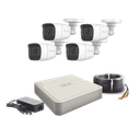(MICRÓFONO Integrado) Kit TurboHD 1080p Lite / DVR 4 canales / Audio por Coaxitron / 4 Cámaras Bala de Policarbonato con Micrófono Integrado | HL1080PS(C)