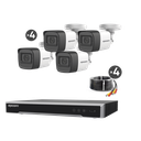 Kit TURBOHD 5 Megapixel / DVR 4 Canales / 4 Cámaras de 5 Megapixel con Micrófono Integrado / 4 Cables 18 Metros / Fuente de Poder Profesional | B50-KIT-MIC